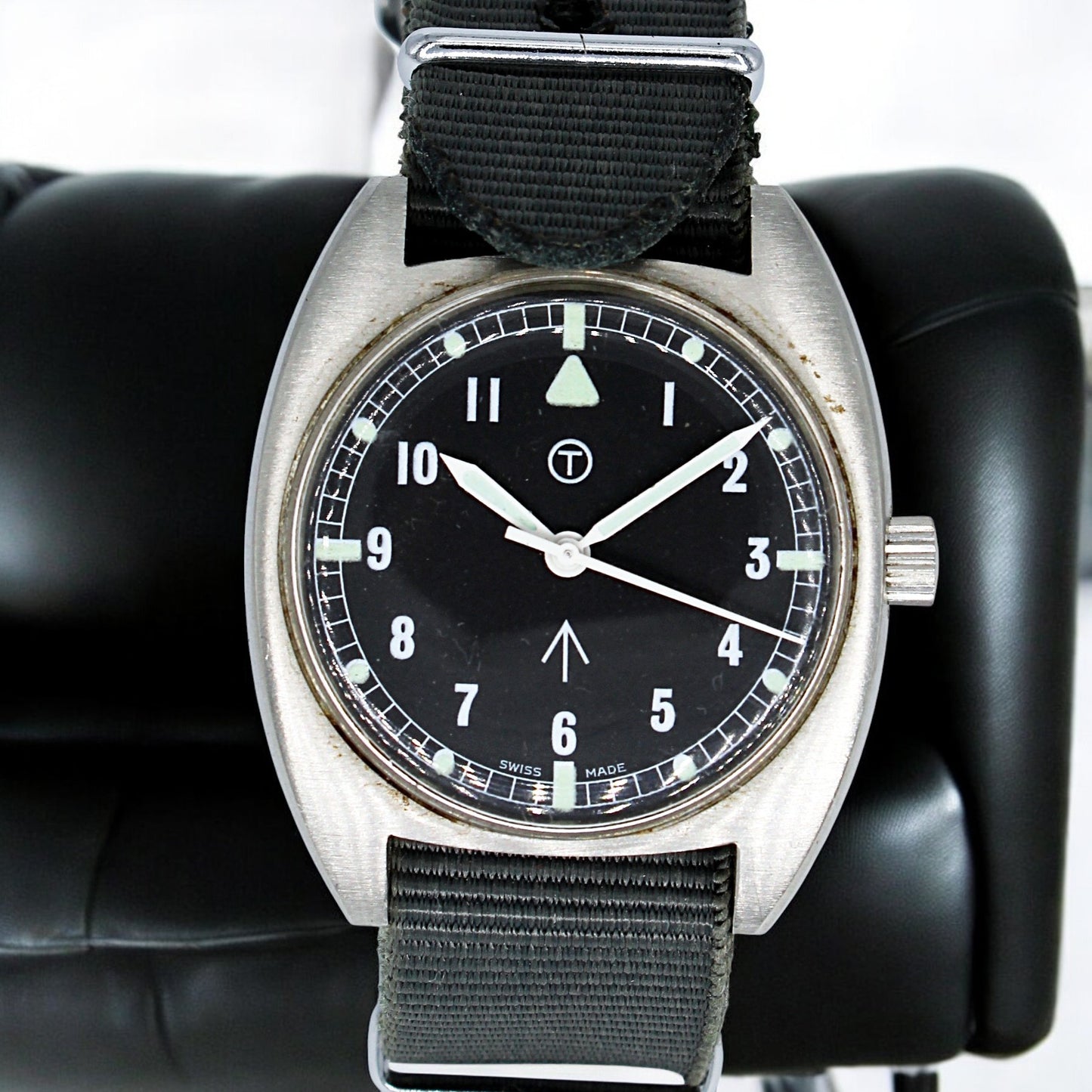 Reloj militar de acero con pulsera de tela, Marca: HAMILTON