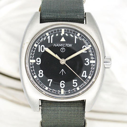 Reloj de acero militar con pulsera de tela, Marca: HAMILTON