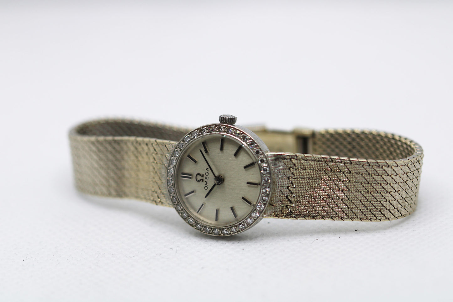 Omega - Vintage Silver Diamond-Bezel