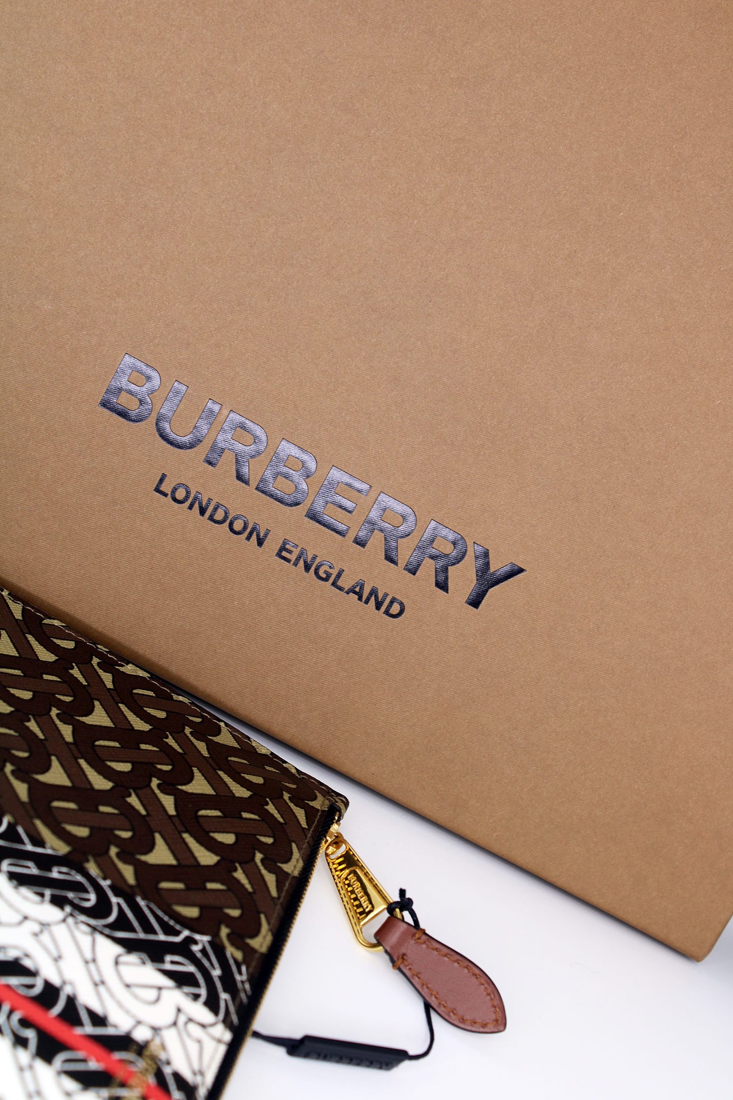 Burberry onogram Stripe Clutch Bolso PVC