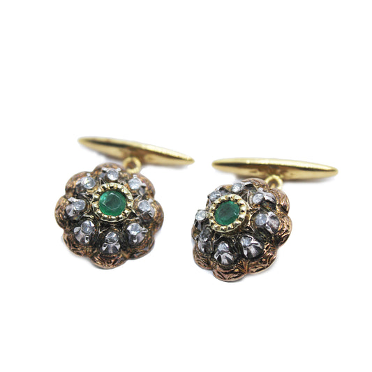 Cufflinks Gold Emerald