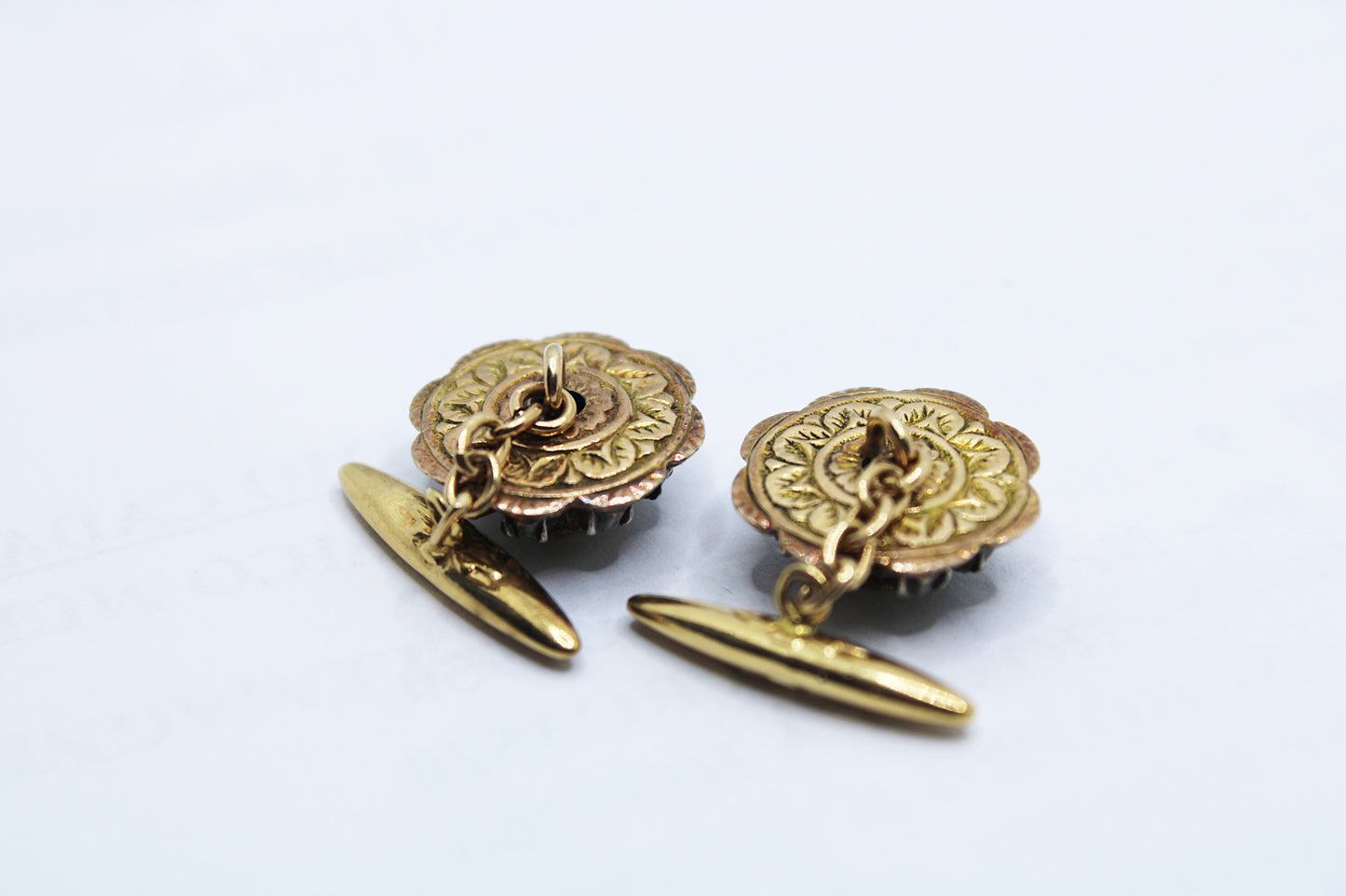 Cufflinks Gold Emerald