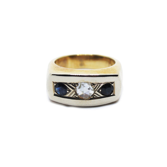 Ring Gold 18ct Diamond Saphires