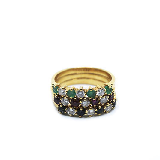 Ring Gold 18ct Diamonds 3-pieces