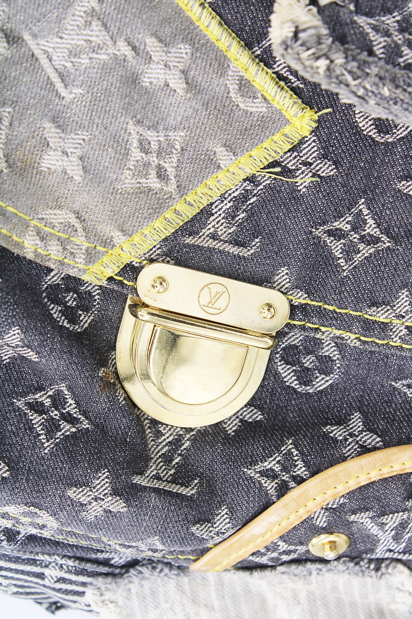 Louis Vuitton Grey Denim Monogram Denim Patchwork Bag