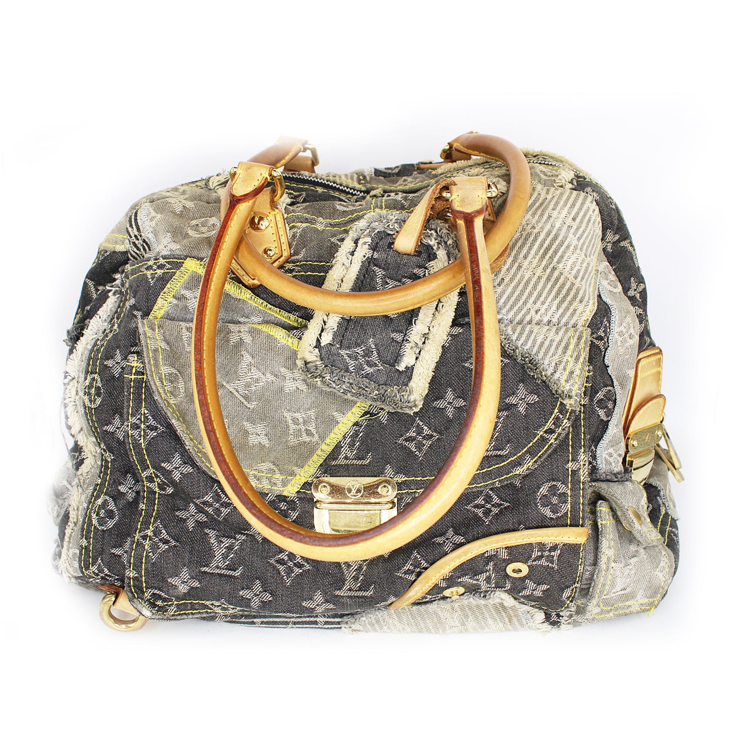 Louis Vuitton Grey Denim Monogram Denim Patchwork Bag