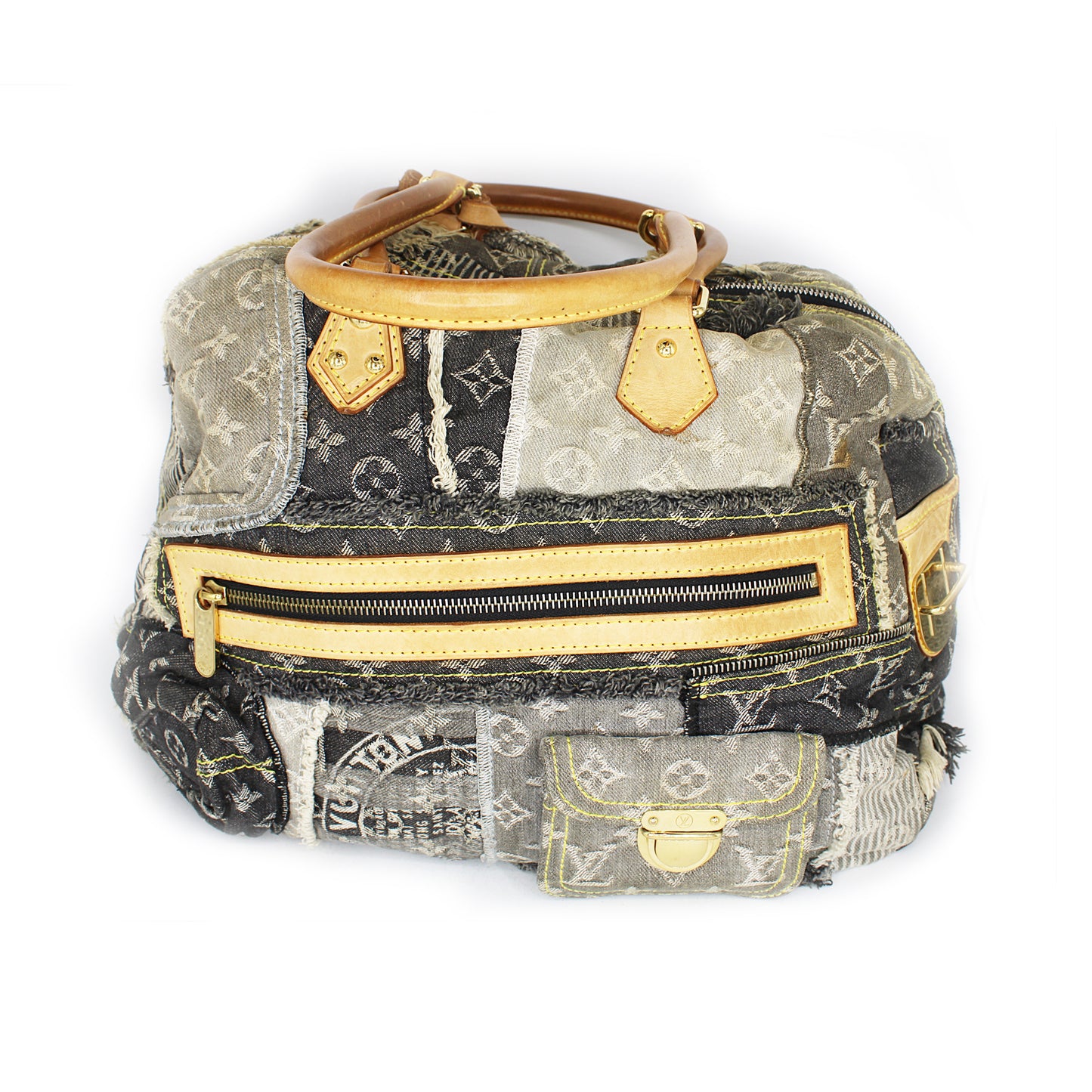 Louis Vuitton Grey Denim Monogram Denim Patchwork Bag