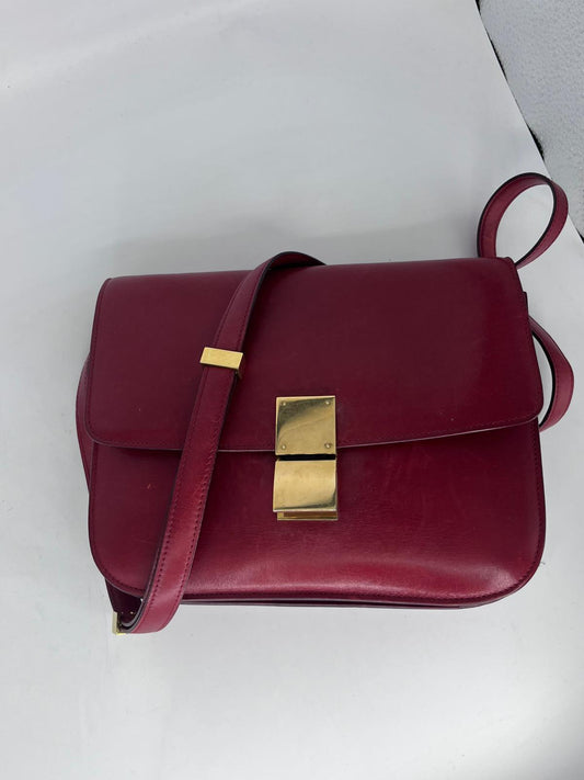 Bolso de cuero rojo, Marca: CELINE, Modelo: CLASSIC BOX, Vintage