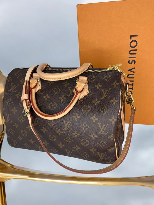 Bolso LOUIS VUITTON modelo: SPEEDY 35 Con su bandolera, guardapolvo y caja