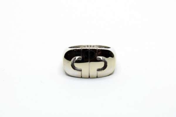 Añillo de oro blanco de 18k, Marca: BVLGARI, Modelo: PARENTESI.