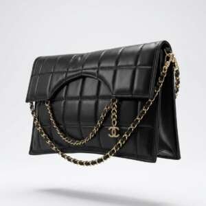 Bolso de cuero negro, Marca: CHANEL, Modelo: CHOCO BAR.