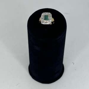 joyeria-szware-compro-oro-mallorca-Anillo-Antiguo-Oro-18K-Diamantes-y-Esmeralda