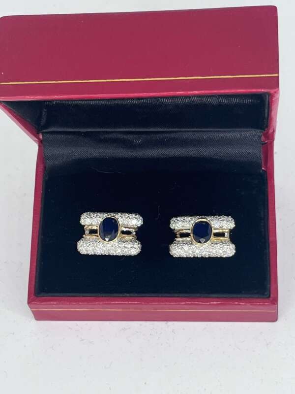 joyeria-szware-compro-oro-mallorca-Gemelos-Oro-18K-Diamantes-y-Zafiros