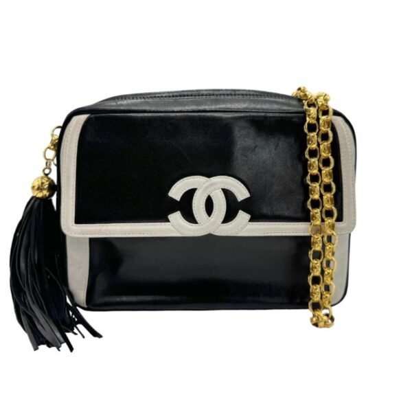 Bolso CHANEL CÁMARA CC Flap azul y blanco