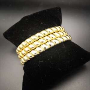 Pulsera de tres oros 18 k blanco rosa amarillo