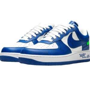 Zapatillas Louis Vuitton Nike Air Force 1 Low White Royal cuero blanco azul con caja