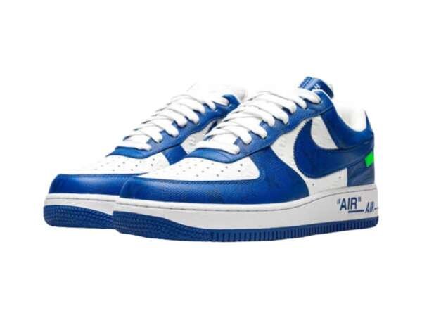 Zapatillas Louis Vuitton Nike Air Force 1 Low White Royal cuero blanco azul con caja