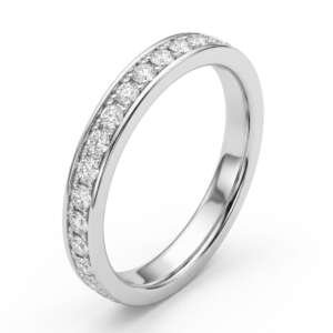 Alianza de oro blanco 18 k con diamantes brillantes