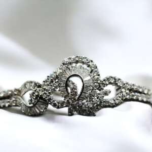 Pulsera de oro blanco 18 k con diamantes brillantes
