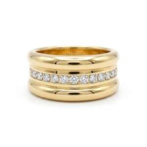 Anillo alianza oro 18 k con diamantes