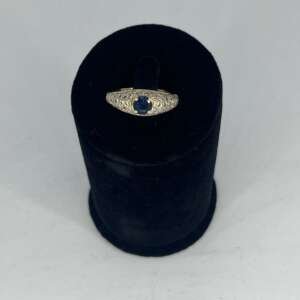 Anillo oro 18 k con diamante y zafiro