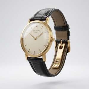 Reloj Patek Philippe de oro 18k con pulsera de cuero