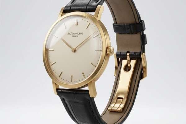 Reloj Patek Philippe de oro 18k con pulsera de cuero