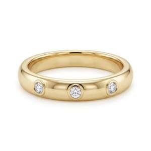 Alianza de oro de 18k con 8 diamantes – Talla 57