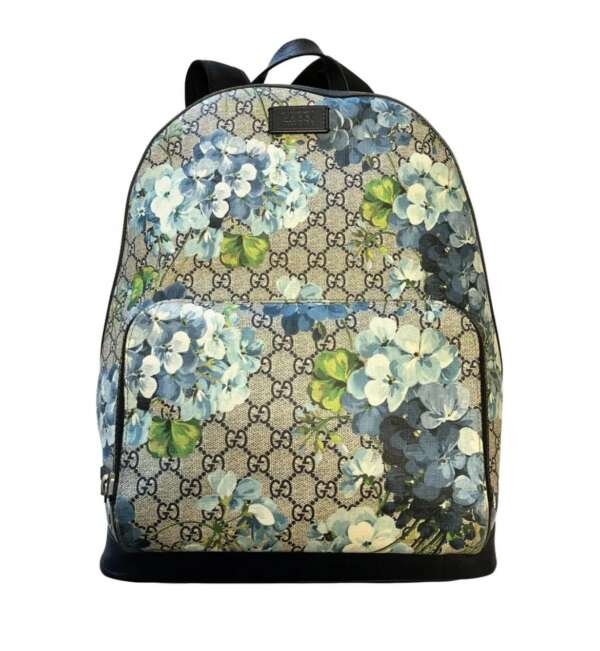 Mochila Gucci Blooms GG en lona y cuero con estampado floral