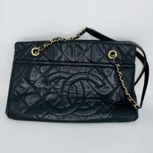 Bolso Chanel Grand Shopping Tote de cuero negro caviar
