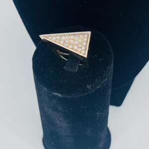 Añillo de oro de 9k con pavé de diamantes talla 55