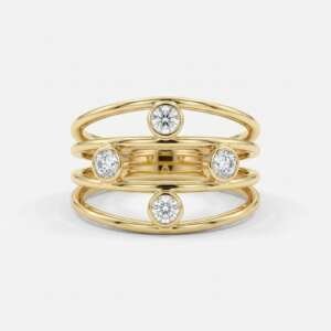 Anillo de oro de 18k con 4 diamantes
