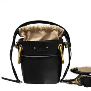 Bolso Chloé Roy Mini Bucket Bag de cuero negro
