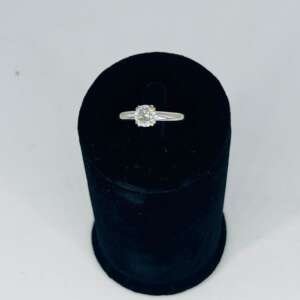anillo solitario oro blanco 18k diamante 0.95 cts