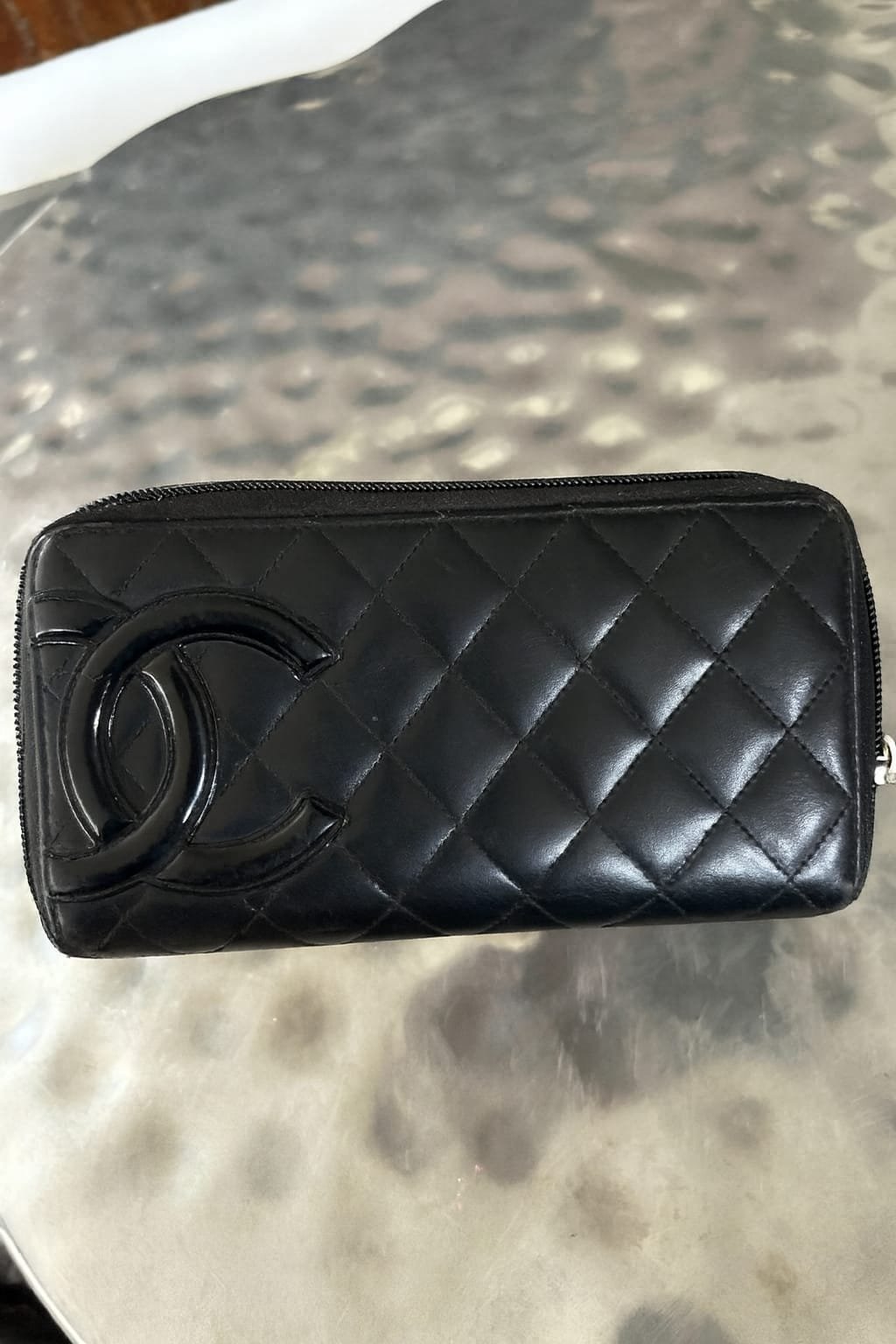 Billetera redonda Chanel Línea Cambon en cuero