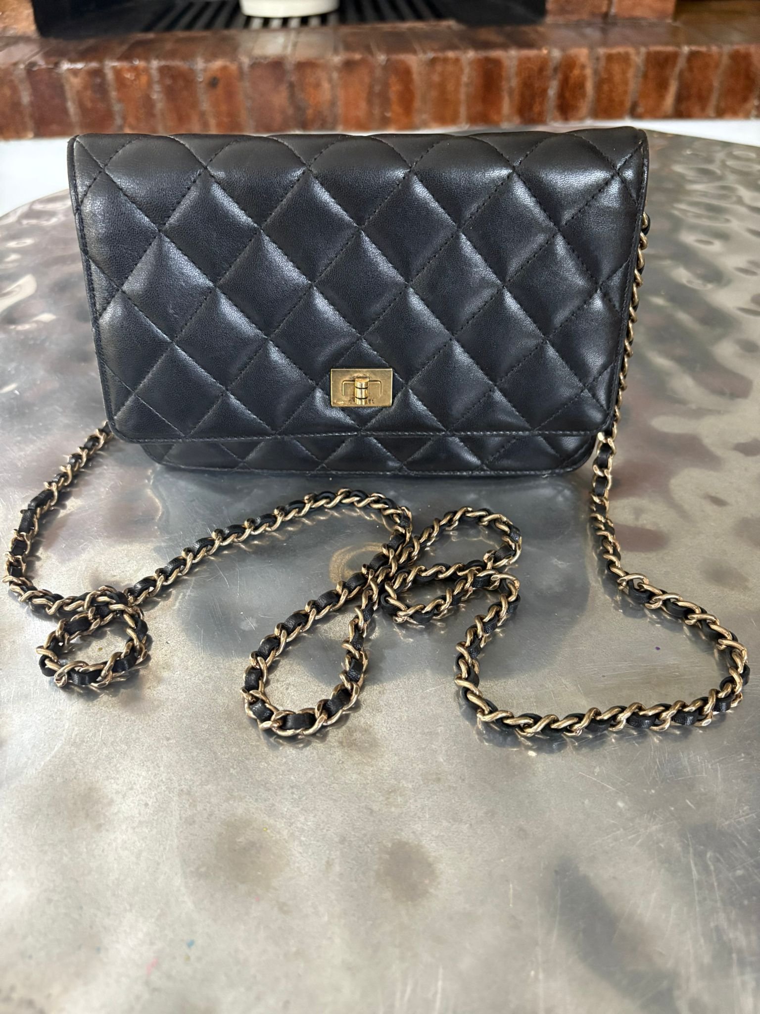 Bolso Chanel Mini Wallet on Chain 2.55 en cuero negro