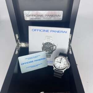 Reloj Panerai Luminor Marina Contemporanei 2004 de acero con correa de goma y set completo