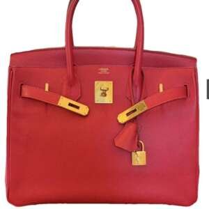 Bolso Hermès Birkin 30 en cuero rojo
