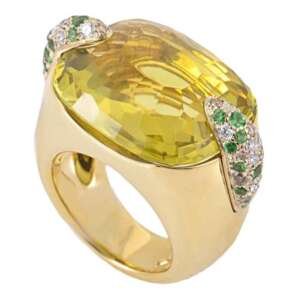 Anillo Pomellato Pin Up oro 18k con citrina y diamantes