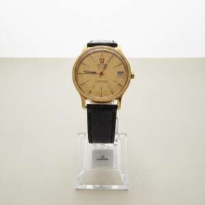 Reloj Omega oro 18k con correa de cuero