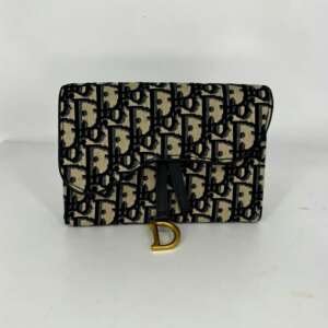 Dior Saddle pequeño tela azul beige