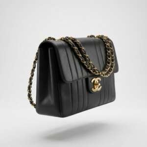 Chanel Mademoiselle chain shoulder bag negro grande