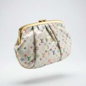 Louis Vuitton Aumoniere satin blanco multicolor