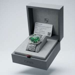Oris Aquis Date acero esfera verde