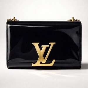 Louis Vuitton Louise charol negro cadena dorada