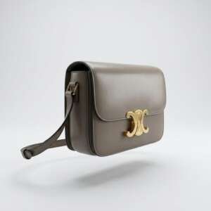 Celine Triomphe bolso cuero liso gris