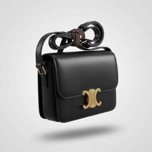 Celine Triomphe bolso cuero negro liso
