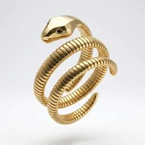 Anillo serpiente oro 18k tubogas ajustable