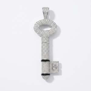 Colgante Theo Fennell llave oro blanco diamantes