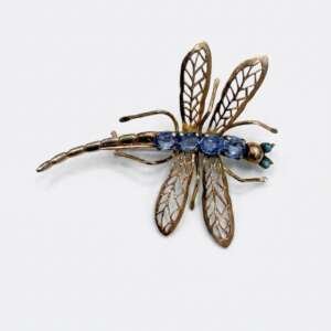 Broche oro 9k zafiros